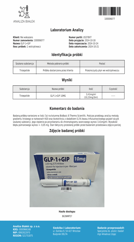 tirzepatide Stift 10 mg Qualitätstests