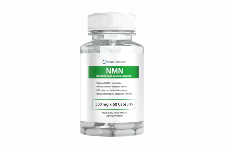 NMN supplement capsules – nicotinamide mononucleotide, supporting NAD+ levels and healthy aging.